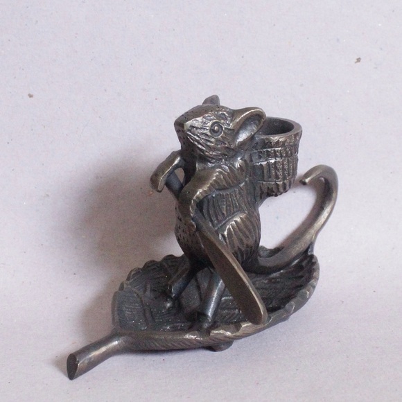 Achla Designs Intrepid Mouse Brass Taper Candle Holder - Picture 4 of 8